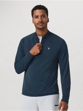 NWT Vuori Clearview Seamless Quarter Zip in Ocean Blue size Medium